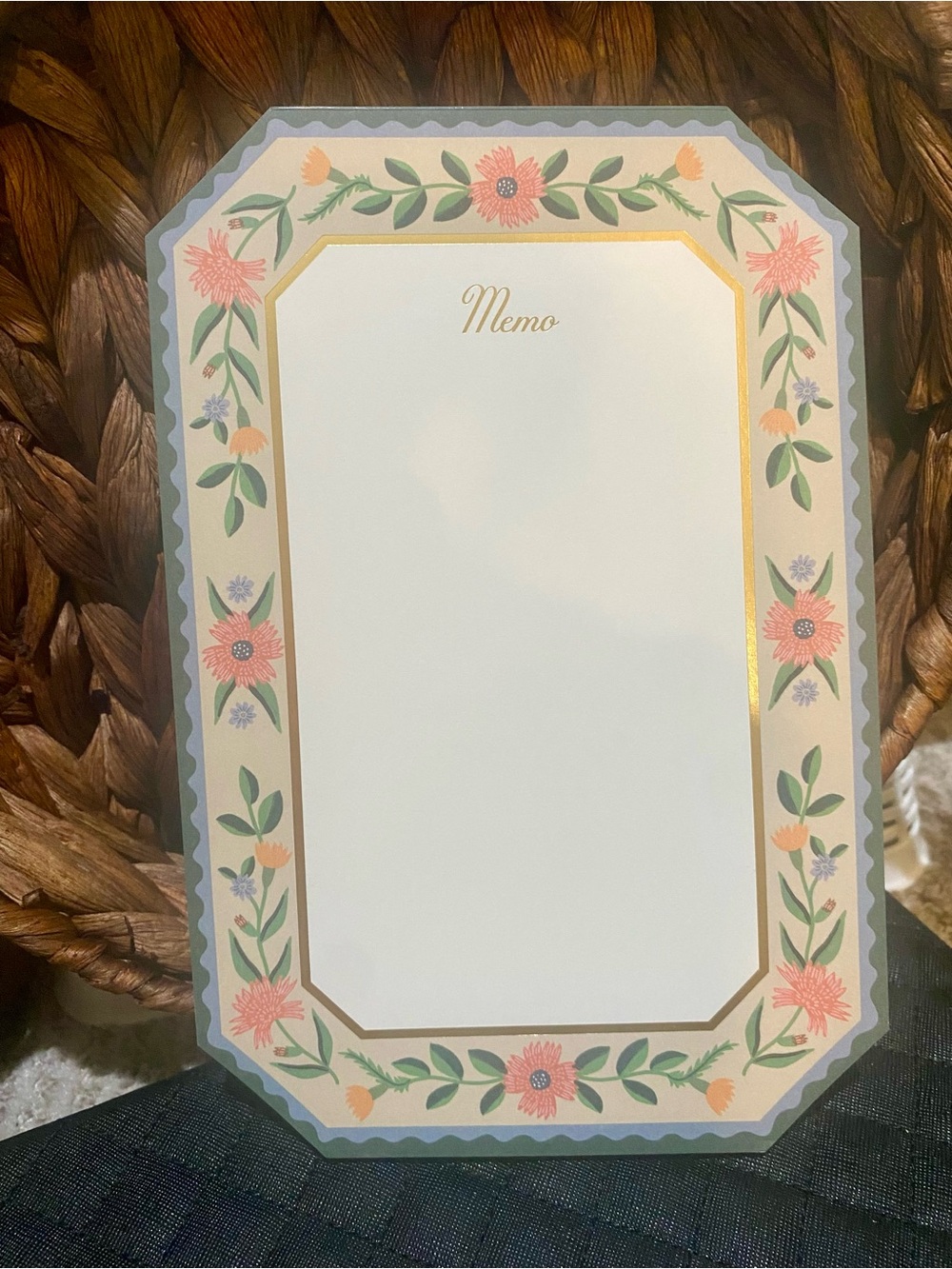 Rifle Paper Co. Floral Memo Notepad in Pink, Green, Gold, Cream